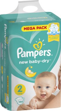 Pampers new baby dry подгузники newborn р.2 144 шт