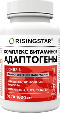 RISINGSTAR Комплекс витаминов и адаптогенов с Омега-3 капс 60 шт