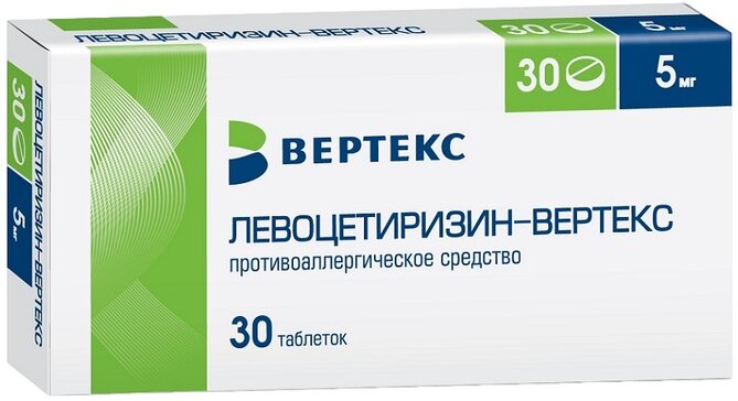 Левоцетиризин-ВЕРТЕКС таб 5 мг 30 шт