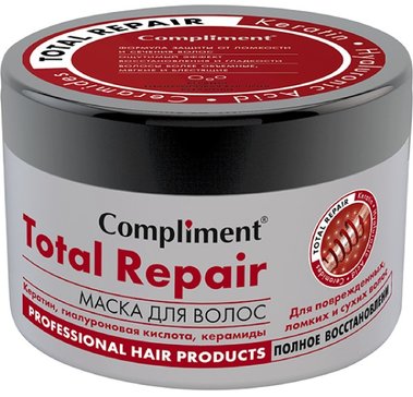 Compliment маска полное восстановление 500мл для сухих ломких волос total repair