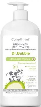 Compliment dr.bubble 0+ крем-мыло для купания 400мл молочная страна