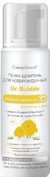 Compliment dr.bubble 0+ пенка-шампунь для новорожденных 160мл мамина нежность