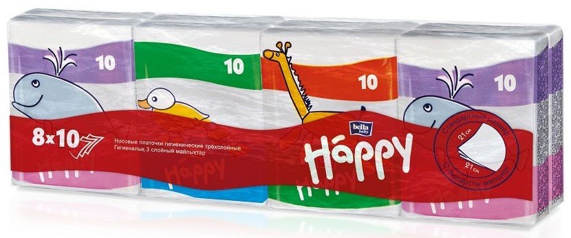 Bella Baby Happy Платочки носовые 10 x 8 шт