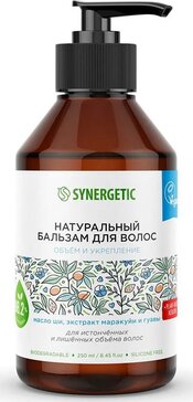 Synergetic Бальзам натуральный для волос Объем и укрепление 250 мл