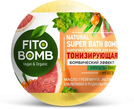 Шипучая бомбочка для ванны Тонизирующая 1 шт Fito Bomb