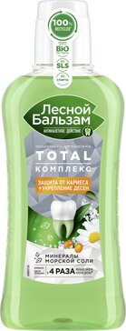 Лесной бальзам ополаскиватель для полости рта total комплекс 400 мл с морской солью, экстр. ромашки и маслом облепихи