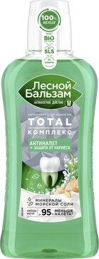 Лесной бальзам ополаскиватель для полости рта total комплекс 400 мл с морской солью, экстр. имбиря и чаем матча