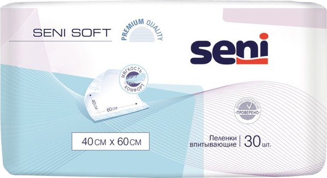 Seni soft пеленка гигиеническая впитывающая 30 шт 40х60см