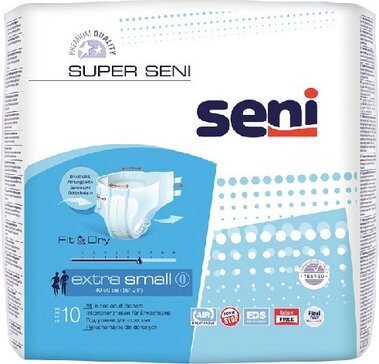 Seni super air подгузники взр. 10 шт extra small/0 пояс 40-60см