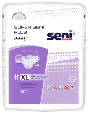 Seni super plus air подгузники взр. 30 шт extra large/4 пояс 130-170см