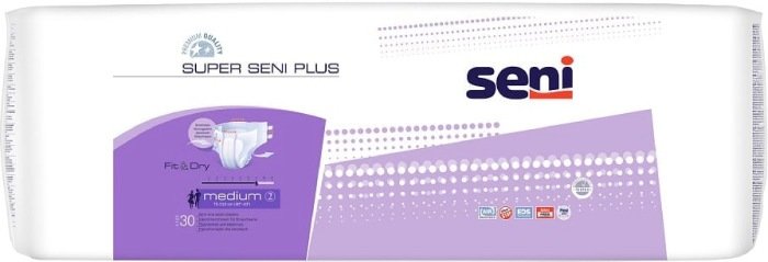 Seni super plus air подгузники взрослые medium/2 пояс 75-110см 30 шт