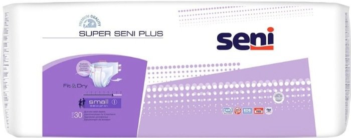 Seni super plus air подгузники взр. 30 шт small/1 пояс 55-80см