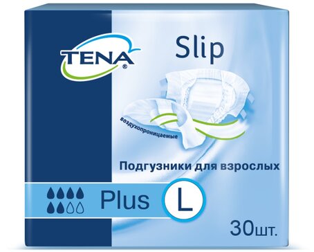 Tena Slip Plus Подгузники для взрослых р.L 30 шт