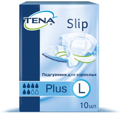 Tena Slip Plus Подгузники для взрослых р.L 10 шт