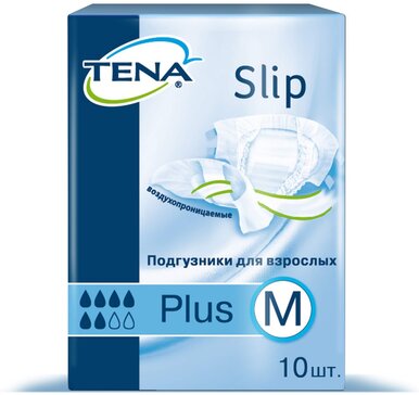 Tena Slip Plus Подгузники для взрослых р.M 10 шт