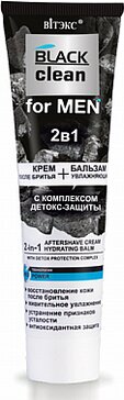 Витэкс black clean for men крем после бритья увлажняющий 2в1 с комплексом детокс-защиты 100мл