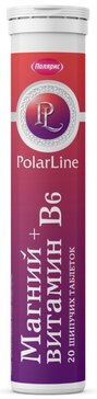 PolarLine Магний + Витамин В6 таб шипучие со вкусом тутти-фрутти 20 шт