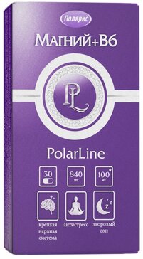 Polarline капс магний + витамин в6 30 шт