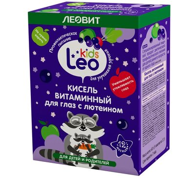 Леовит Leo Kids Кисель детский витаминный для глаз с лютеином пак 5 шт