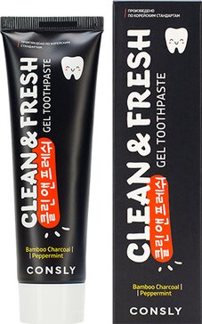 Consly Гелевая зубная паста Clean&Fresh с бамбуковым углем и перечной мятой 105 г