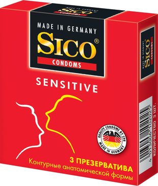 Презервативы Sico Sensitive Контурные анатомической формы 3 шт