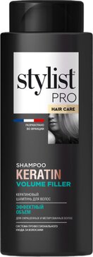 Stylist pro hair care шампунь кератиновый эффектный объем 280мл