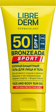 Librederm бронзиада гель для лица и тела солнцезащитный 150мл spf 50 sport