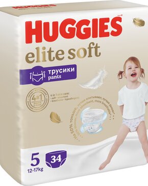 Huggies elite soft подгузники-трусики р.5 /12-17кг 34 шт