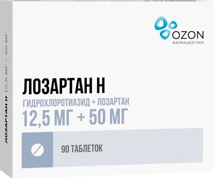 Лозартан Н таб 12,5 мг+50 мг 90 шт