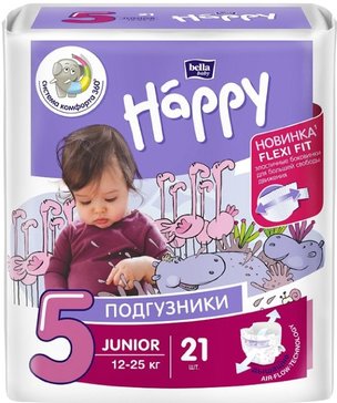 Bella baby happy подгузники детские junior/5 12-25кг 21 шт