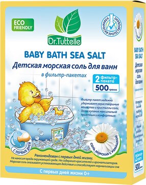 Dr.tuttelle соль морская детская для ванн 500г с ромашкой