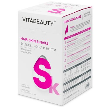 VITABEAUTY Волосы, кожа и ногти напиток со вкусом грейпфрута 10 мл стик 30 шт