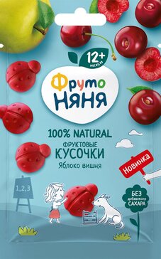 ФрутоНяня Фруктовые кусочки из яблок и вишни 15 г