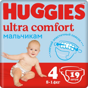 Huggies Ultra Comfort подгузники для мальчиков 8-14кг 19 шт