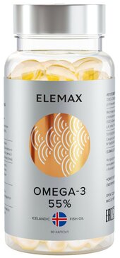 Elemax Омега-3 55% капс 90 шт