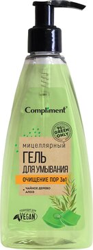 Compliment гель мицеллярный для умывания и очищения пор 3в1 green only 250мл