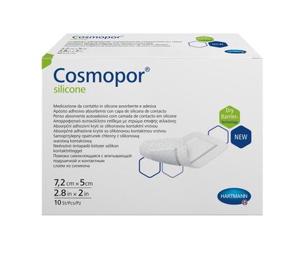 Cosmopor silicone Повязка-пластырь на рану 7.2 см х 5 см 10 шт