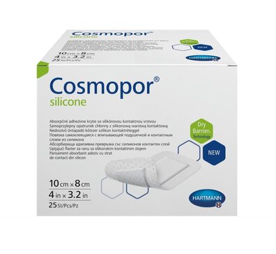 Cosmopor silicone Повязка-пластырь на рану 10 см х 8 см 25 шт