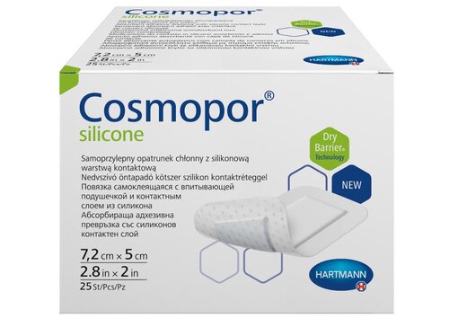 Cosmopor silicone Повязка-пластырь на рану 7.2 см х 5 см 25 шт