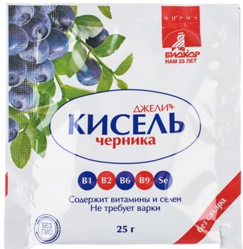 Джели+ кисель  25г черника без сахара