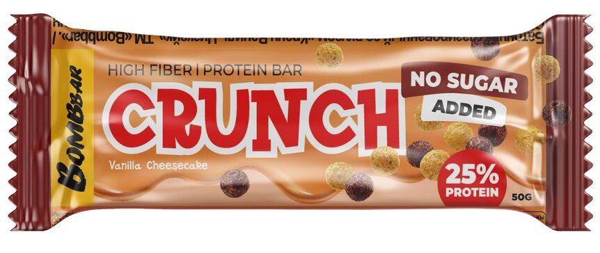 Bombbar Crunch Батончик протеиновый глазированный Ванильный чизкейк 50 г