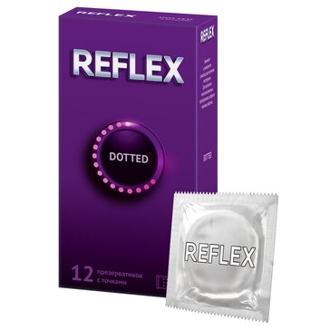 Презервативы из натурального латекса Reflex Dotted в смазке 12 шт