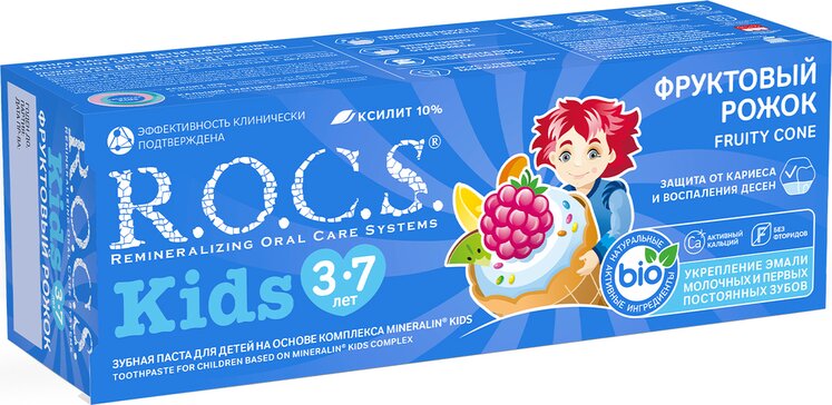 R.O.C.S Kids Зубная паста для детей 3-7 лет Фруктовый рожок 45 г