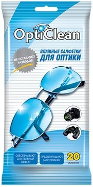 Opticlean салфетки влажные для оптики 20 шт