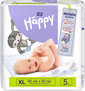 Bella baby happy пеленка гигиеническая детская 60х90см  5 шт soft