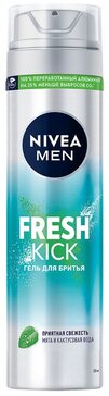 Гель для бритья Nivea Men Fresh Kick приятная свежесть с мятой, 200 мл