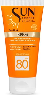 Krassa sun expert крем для лица и зоны декольте spf80 50мл