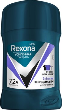 Rexona men антиперспирант для мужчин усиленная защита ультраневидимый 50мл стик