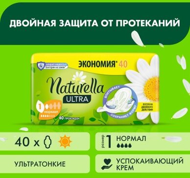 Прокладки гигиенические ароматизированные Naturella Ultra Нормал, 40 шт