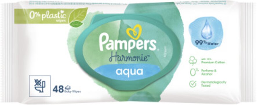 Pampers салфетки влажные детские 48 шт harmonie aqua